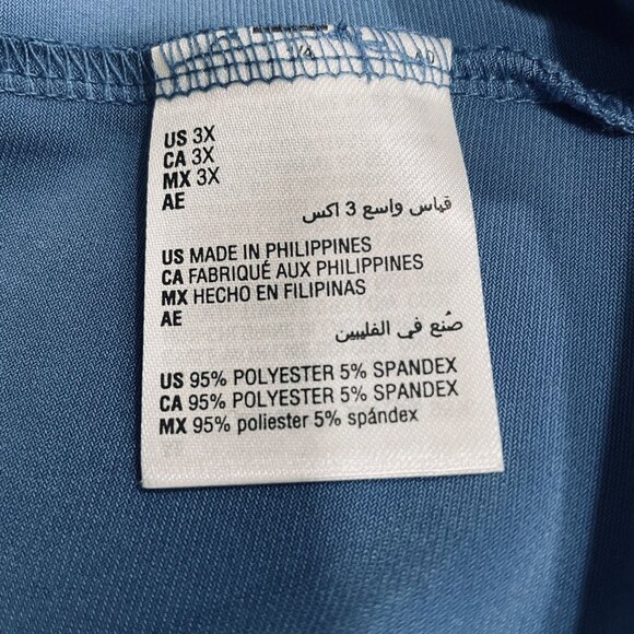 INC Blue Cowl Neck Cap Sleeve Top Plus SZ 3X Gold Chain Shoulder Embellished NWT - Picture 4 of 12